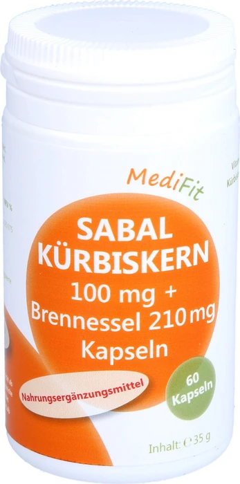 ApoFit MediFit Kürbiskern 100mg + Brennnessel 210mg Kapseln, 60 Stück