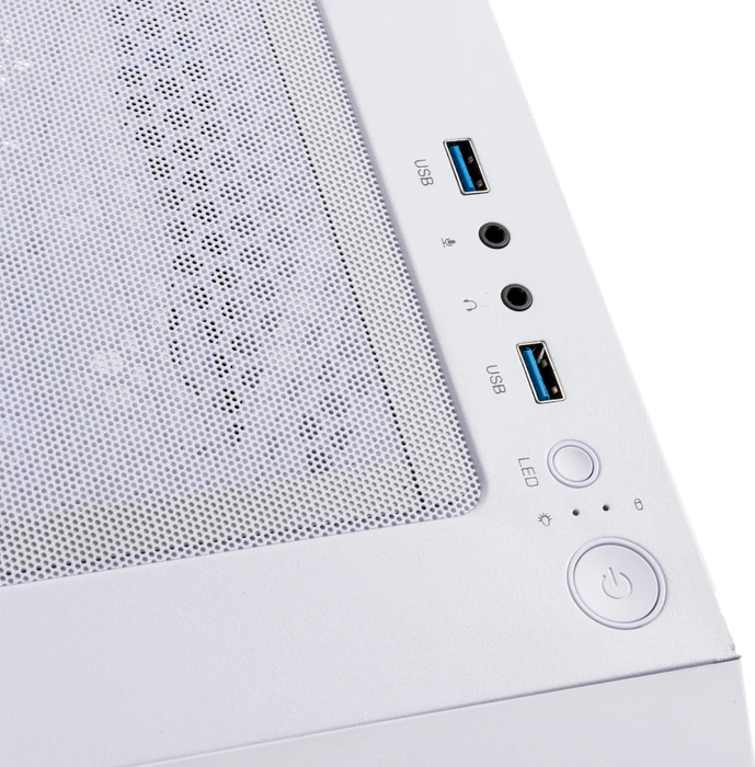 BitFenix Nova Mesh SE TG 4ARGB, weiß/violett, inkl. 4x Lüfter, Lüfter LED RGB, Glasfenster
