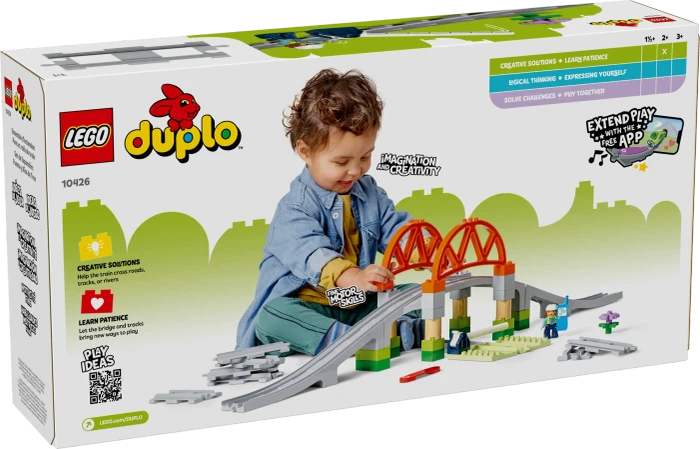 LEGO DUPLO - Eisenbahnbrücke und Schienen - Erweiterungsset