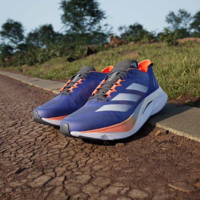 adidas Adizero Boston 12 lucid blue/cloud white/impact orange (Herren)