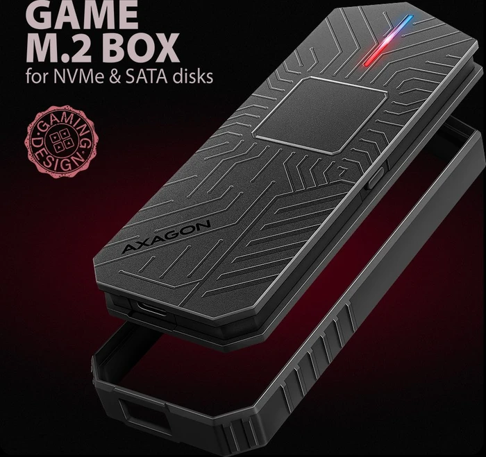 Axagon M.2 Festplattengehäuse, M.2 PCIe, Game Box, USB-C 3.1