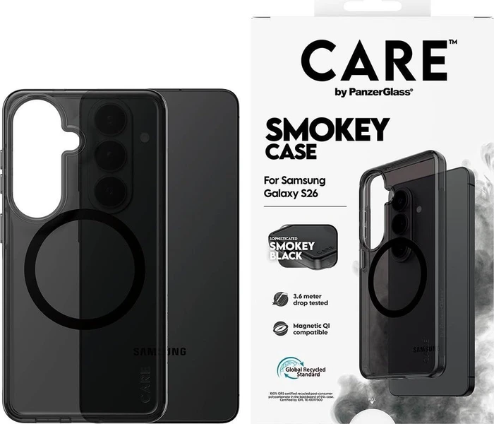 PanzerGlass Care Urban Explorer Case Smokey w. Black Qi für Samsung Galaxy S26