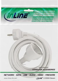 InLine Netzkabel Schuko-Verlängerung weiß, 1m