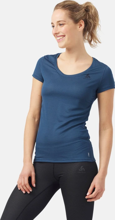 Odlo Active F-Dry Light Eco Funktionsshirt kurzarm blue wing teal (Damen)