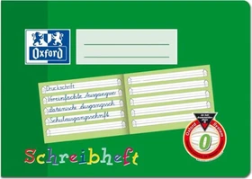 Oxford Schreibheft, A5 quer, Lineatur 6, Softcover, grün, 16 Blatt