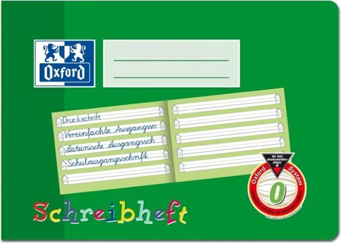 Oxford Schreibheft, A5 quer, Lineatur 6, Softcover, grün, 16 Blatt