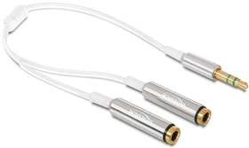 DeLOCK 3.5mm/2x 3.5mm Klinke Adapterkabel, silber (65355)