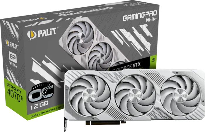 Palit GeForce RTX 4070 Ti GamingPro White OC, 12GB GDDR6X, HDMI, 3x DP