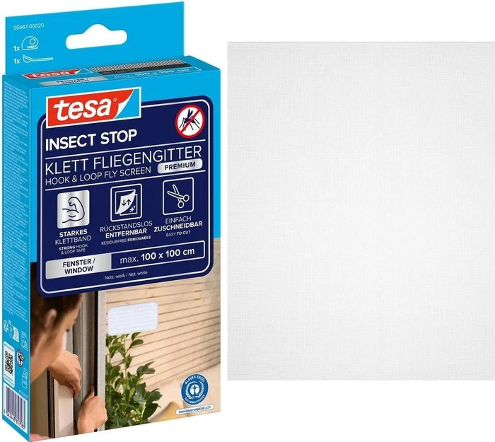 tesa Insect Stop Comfort Fliegengitter 100x100cm weiß