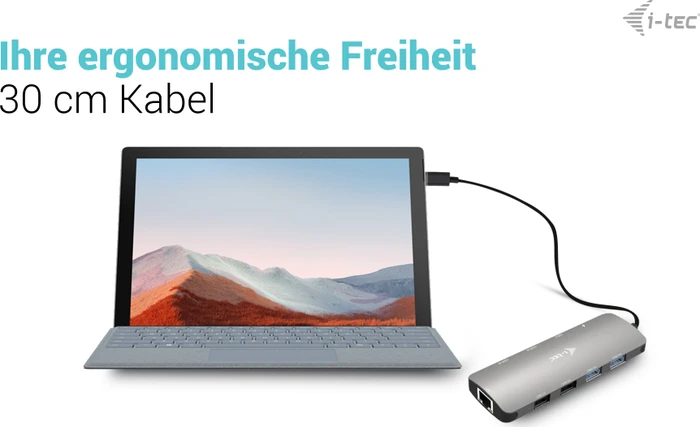 i-tec USB-C Metal Nano 2x Display Docking Station + Power Delivery 100W, inkl. Netzteil, USB-C 3.0 [Stecker]