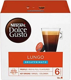 Nestlé Nescafe Dolce Gusto Caffe Lungo Decaffeinato Kaffeekapseln, 96 Stück (6x 16 Stück)