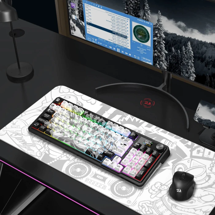 Redragon Artemis K719 Pro Wireless, Graffiti Edition, LEDs RGB, Hi-Fi Custom, USB/Bluetooth, US