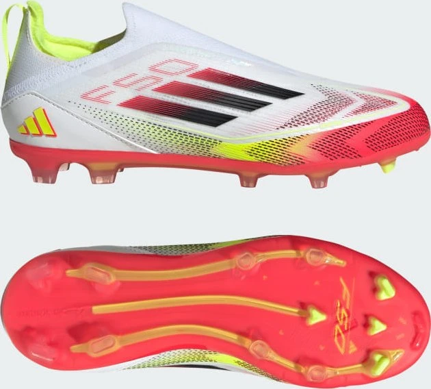 adidas F50 Elite Laceless FG cloud white/core black/solar yellow (Junior)