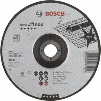 Bosch Professional A30VBF Best for Inox Trennscheibe, 180x2.5x22.23mm, 1 Stück