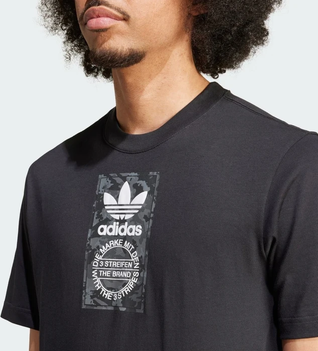 adidas Camo Label T-Shirt kurzarm schwarz (Herren)