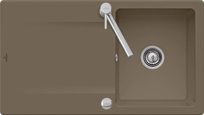 Villeroy & Boch Siluet 50 Einbau Becken reversibel mit Ablauffernbedienung timber