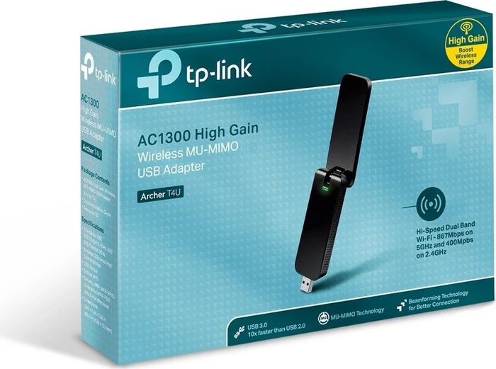 TP-Link Archer T4U AC1300 V3, 2.4GHz/5GHz WLAN, USB-A 3.0 [Stecker]