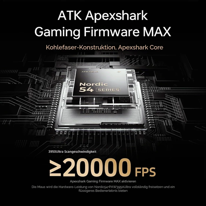 ATK Blazing Sky Ghost Ultimate 8K Hollow Carbon Fiber Wireless, schwarz, USB/Bluetooth