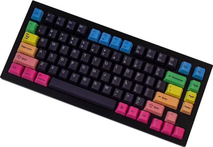 Keychron Q1/Q2/K2 OEM Dye-Sub Keycap-Set Rainbow, Kunststoff (PBT), Rainbow, mehrfarbig/schwarz, 97 Tasten (83+14), ANSI-US