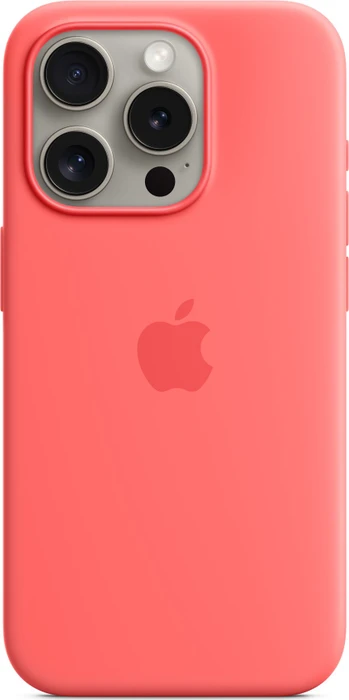 Apple Silikon Case mit MagSafe für iPhone 15 Pro Guave