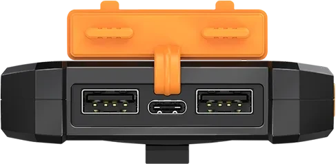 LogiLink Solar Powerbank 6000mAh Taschenlampe 2x USB-A schwarz/orange