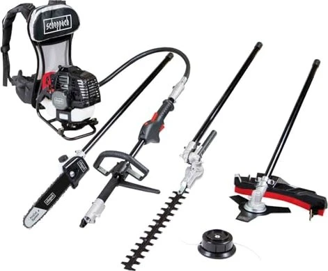 Scheppach MFH5300-4BP Backpacker 4in1 Benzin-Motoreinheit inkl. Zubehör