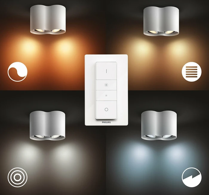 Philips Hue White Ambiance Pillar Spot 2-flammig weiß