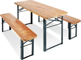 Pinolino Sepp Kinder Gartenmöbel-Set braun/schwarz, 3-tlg.
