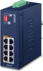 Planet Industrial Railmount 2.5G PoE-Injektor, 8x RJ-45, 240W PoE++ (IPOE-470)