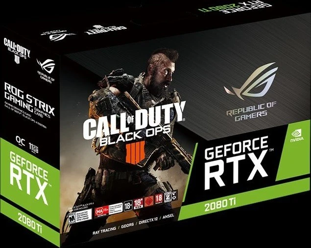 ASUS ROG Strix GeForce RTX 2080 Ti OC - Call of Duty - Black Ops 4, COD-BO4-ROG-STRIX-RTX2080TI, 11GB GDDR6, 2x HDMI, USB-C, 2x DP