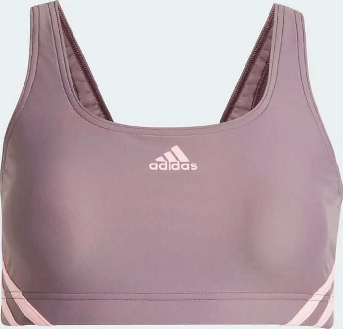 adidas 3-Streifen Bikini-Set shadow fig/pink spark (Damen)