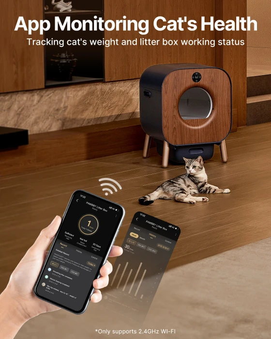 Pawbby P1 Ultra Katzentoilette, selbstreinigend, braun/anthrazit