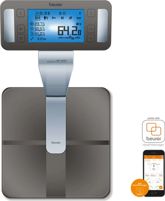 Beurer BF 1000 digitale Segment-Körperanalysewaage grau