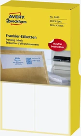 Avery-Zweckform Frankieretiketten Sonderformat, 163x43mm, weiß, 250 Blatt (500 Etiketten)