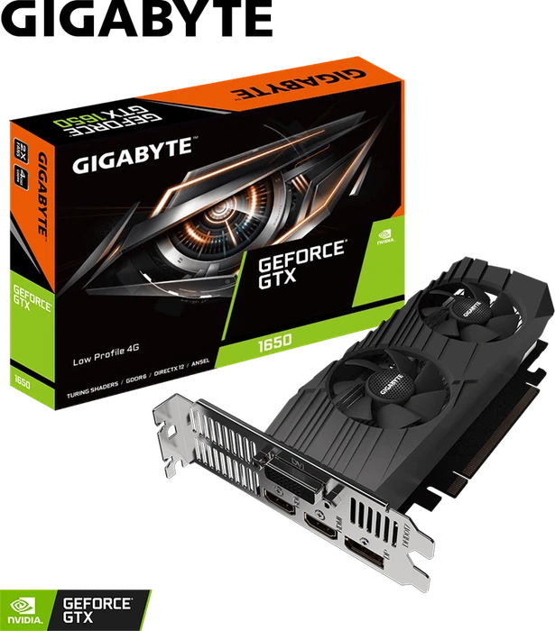 GIGABYTE GeForce GTX 1650 D6 Low Profile 4G, 4GB GDDR6, DVI, 2x HDMI, DP