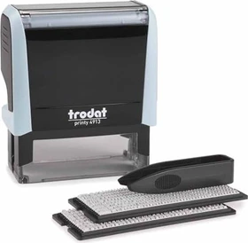 trodat printy 4913 Typomatic Textstempel zum Selbersetzen, 58x22mm, schwarz/blau