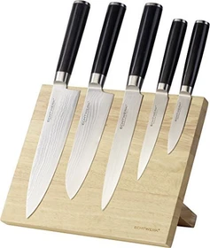 Echtwerk Holz-Magnet Messerblock-Set schwarz, 6-tlg.