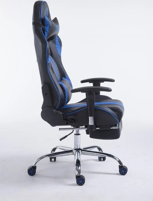 CLP Racing Limit V2 Kunstleder Gamingstuhl mit Fußstütze, schwarz/blau
