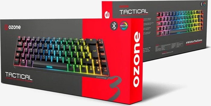 Ozone Tactical Wireless Mini Keyboard, LEDs RGB, Outemu Red, USB/Bluetooth, ES