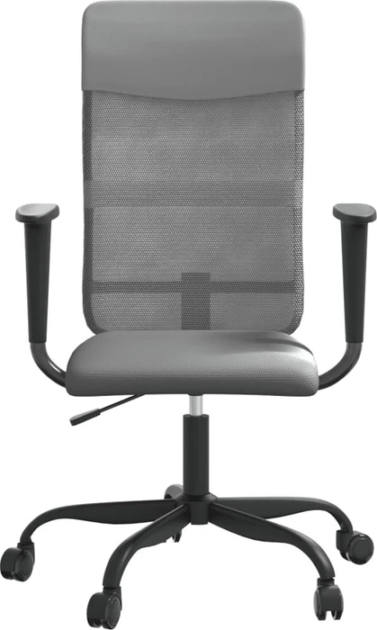 vidaXL Bürostuhl Netzstoff und Kunstleder, grau
