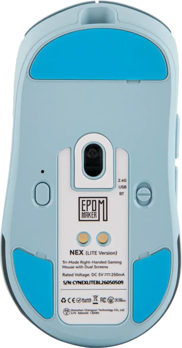 Epomaker Nex Lite Wireless Gaming Mouse mit Ladestation, blau, USB/Bluetooth