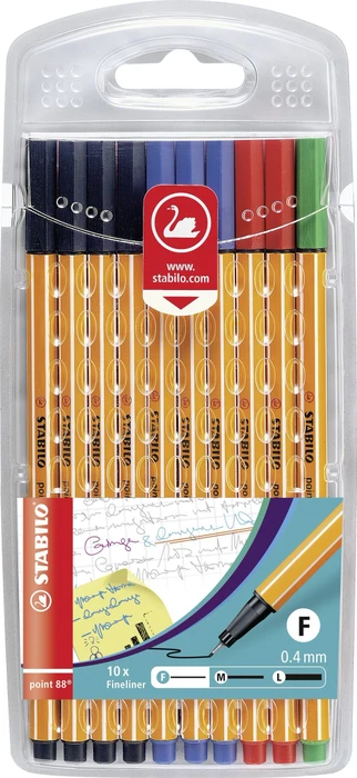 STABILO point 88 Officepack sortiert, 10er-Set, Kunststoffetui