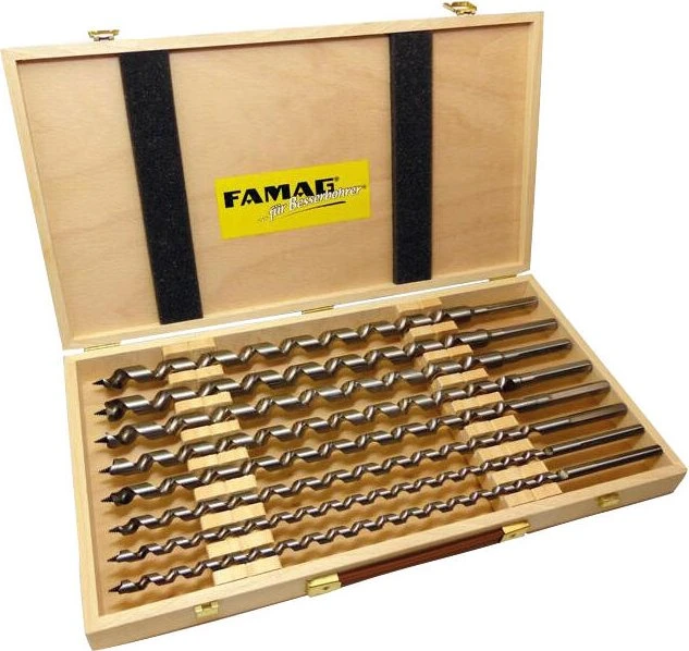 Famag 1414 Lewis Schlangenbohrer-Sortiment inkl. Koffer, 8-tlg.