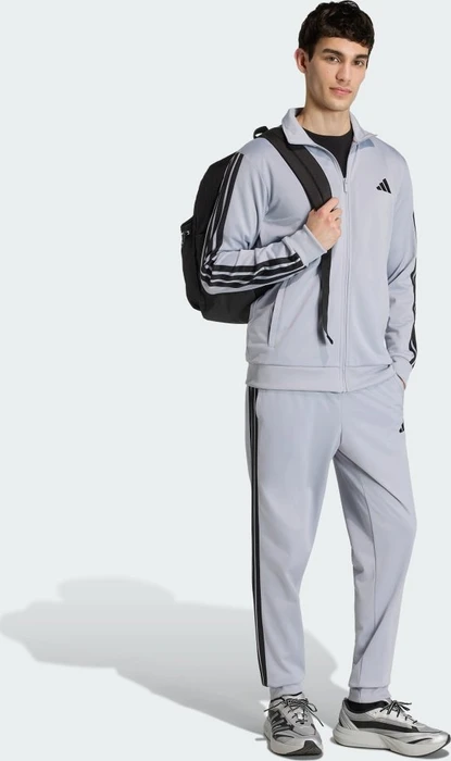 adidas Basic 3-Streifen Tricot Trainingsanzug halo silver (Herren)