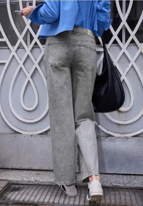 Street One Studio Wide Leg Jeans light grey washed (Damen)