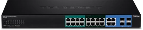 TRENDnet TPE Rackmount Gigabit Smart Switch, 16x RJ-45, 4x RJ-45/SFP, 370W UPoE (TPE-204US)