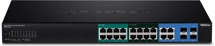 TRENDnet TPE Rackmount Gigabit Smart Switch, 16x RJ-45, 4x RJ-45/SFP, 370W UPoE