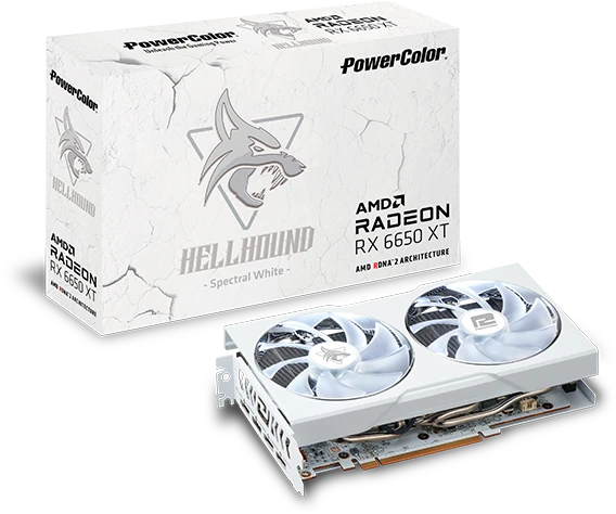 PowerColor Hellhound Radeon RX 6650 XT Spectral White, 8GB GDDR6, HDMI, 3x DP