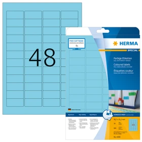 Herma Etiketten, 45.7x21.2mm, ablösbar, hellblau, 20 Blatt (960 Etiketten)
