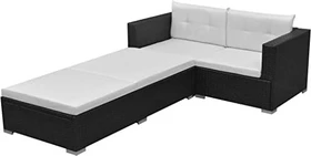 vidaXL Loungesofa schwarz